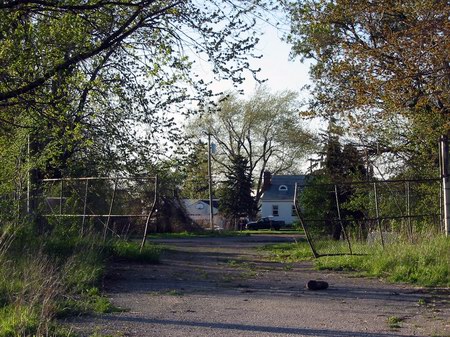 Pontiac Drive-In Theatre - Driveway - Photo From Water Winter Wonderland